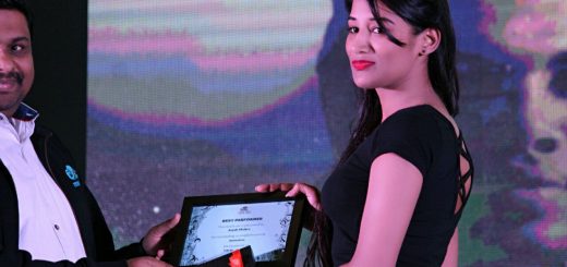 Anjali receiving the Award for the Best Animator in Xentrix Bangalore