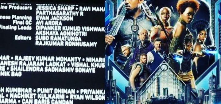 BLACK PANTHER Final QC credits Avi Arora (our student)