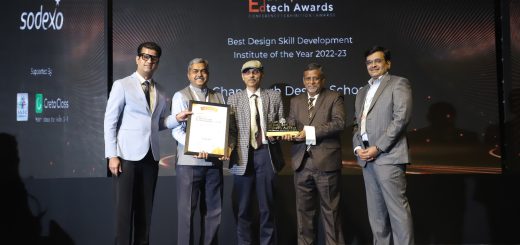 Chandigarh Design School bags Best Design Skill Institute of the Year Award at Indian Education and EdTech Awards at Hyatt Regency, Gurugram on 20 January 2023.